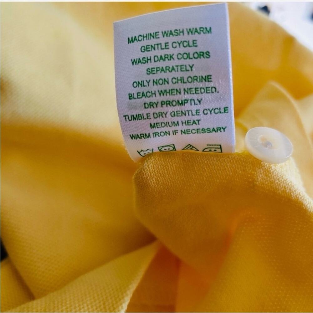 LILLY PULITZER VTG SLEEVELESS YELLOW AND WHITE POLO TOP SZ M - Picture 7 of 9